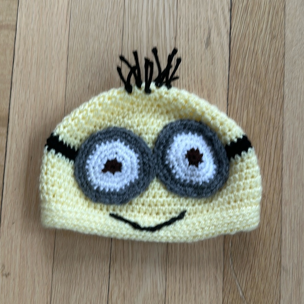 Hand Knit Minion Hat